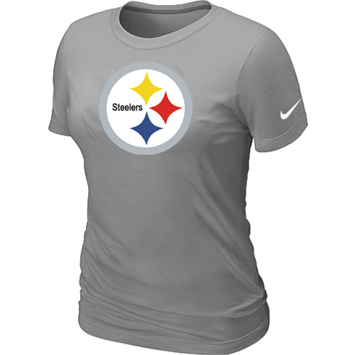 Pittsburgh Steelers L.Grey Women's Logo T-Shirt