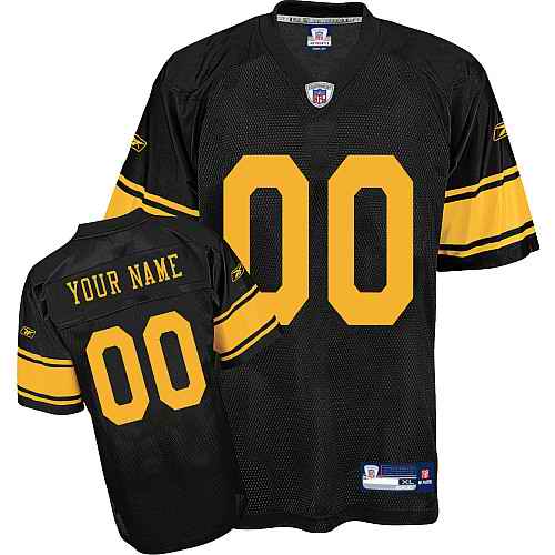 Pittsburgh Steelers Men Customized black yellow number Jersey