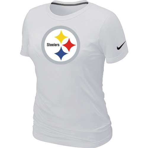 Pittsburgh Steelers White Women's Logo T-Shirt