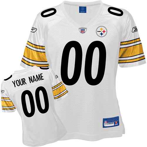 Pittsburgh Steelers Women Customized White Jersey