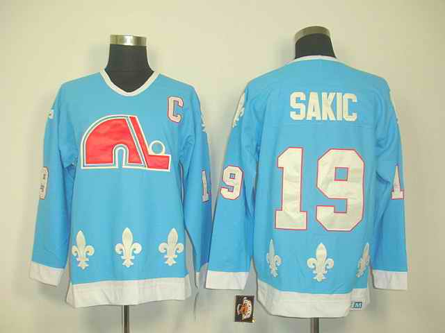 Quebec Nordiques 19 Sakic Lt.blue jerseys