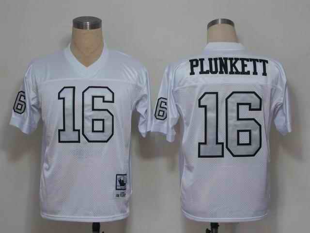 Raiders 16 Jim Plunkett white silver number Jerseys