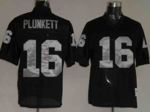 Raiders 16 Plunkett black Throwback Jerseys
