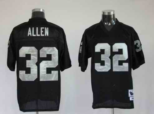 Raiders 32 Allen Black Throwback Jerseys