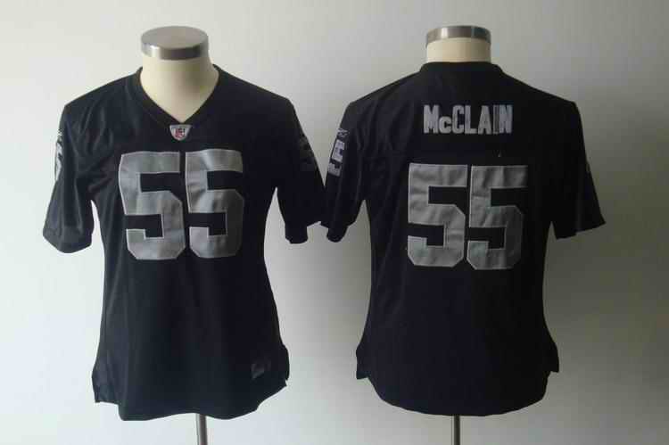 Raiders 55 McClain black team women Jerseys
