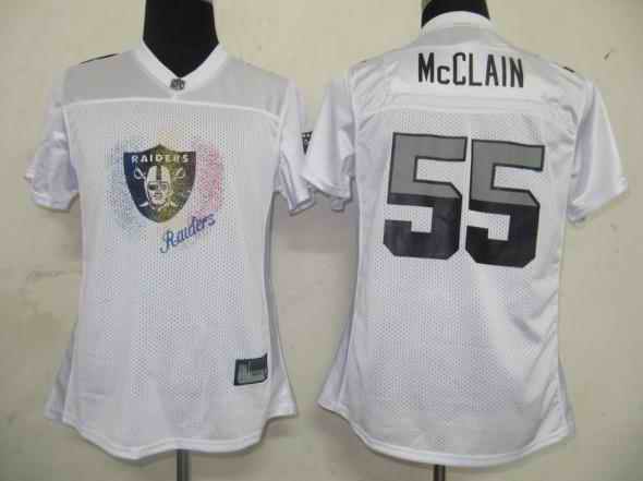 Raiders 55 McClain white 2011 fem fan women Jerseys