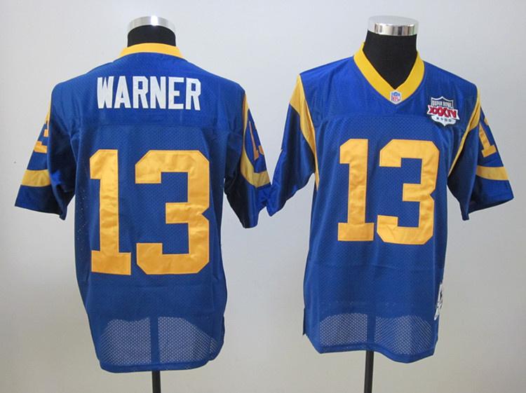 Rams 13 Warner light blue Hall of Fame Jerseys