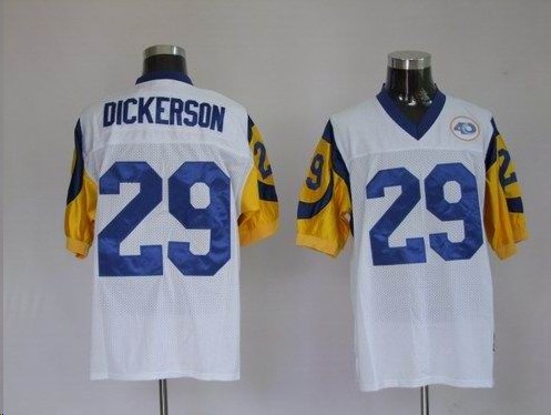 Rams 29 Eric Dickerson white throwback Jerseys