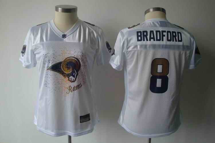 Rams 8 Bradford white 2011 fem fan women Jerseys