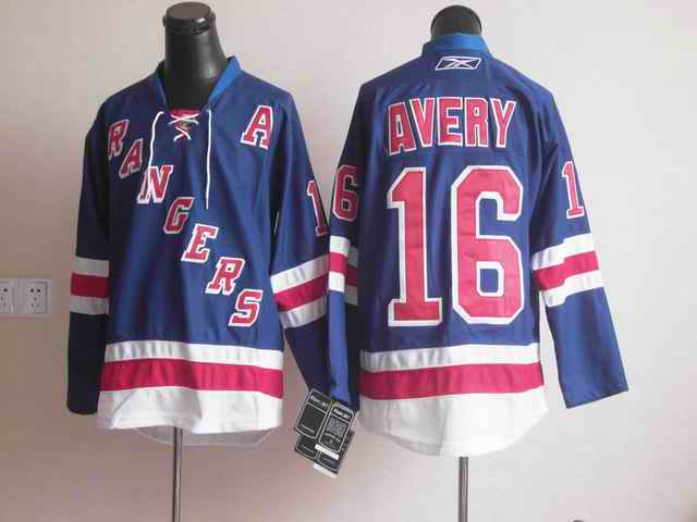 Rangers 16 Avery blue Jerseys