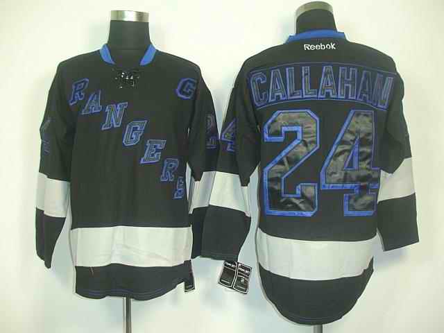 Rangers 24 Callahan black C patch ice Jerseys