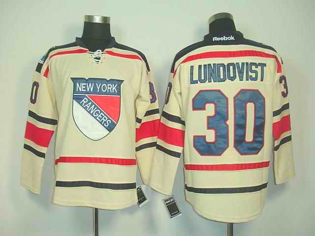 Rangers 30 Lundqvist cream winter classic Jerseys