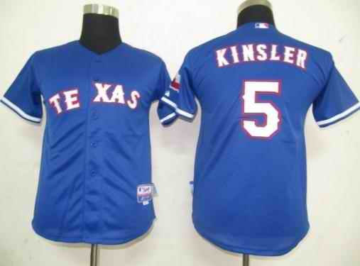 Rangers 5 Kinsler blue Kids Jersey - Click Image to Close