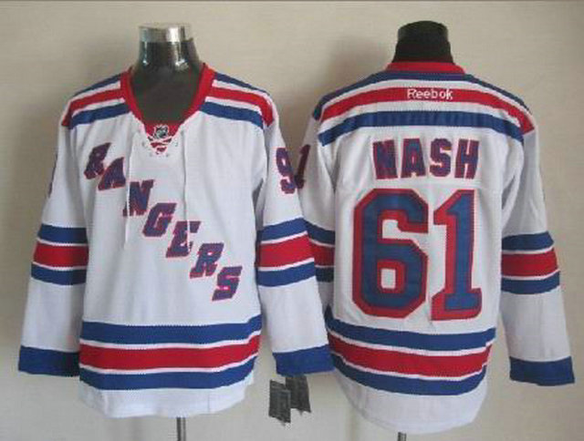Rangers 61 Nash White Jerseys
