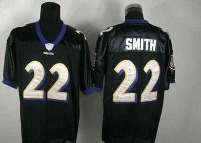 Ravens 22 Smith black Jerseys