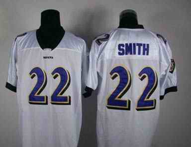 Ravens 22 Smith white Jerseys