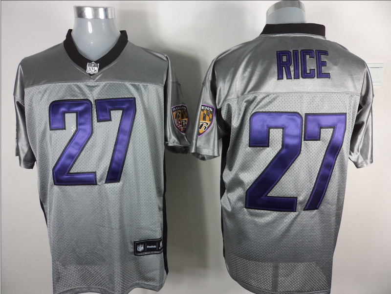 Ravens 27 Rice Grey Shadow Jerseys
