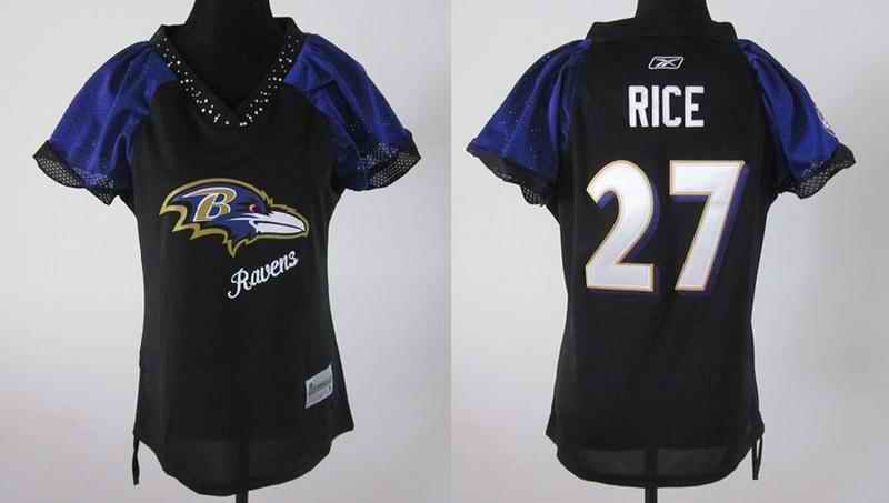 Ravens 27 Rice black field flirt women Jerseys