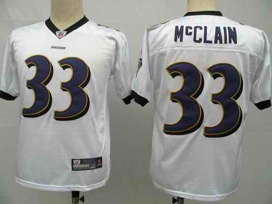 Ravens 33 McClain white Jerseys