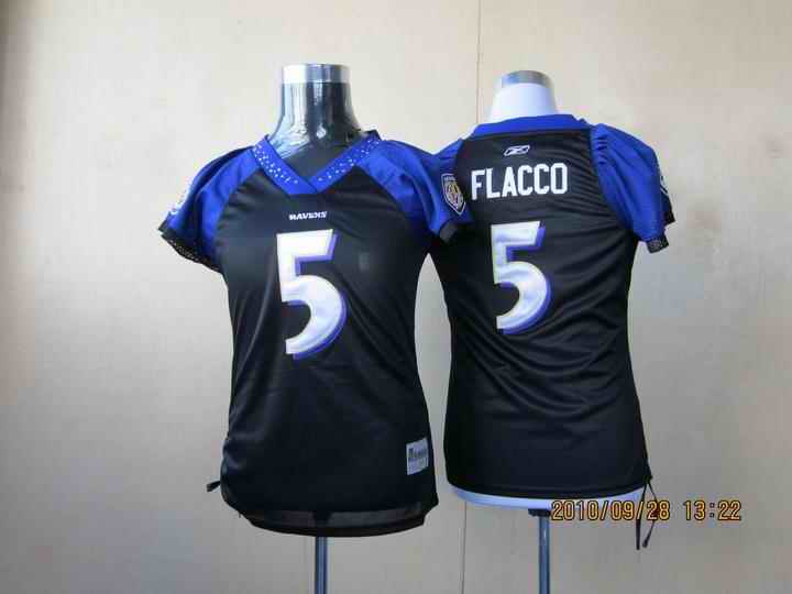 Ravens 5 Flacco black women Jerseys