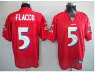 Ravens 5 Joe Flacco Red Jerseys