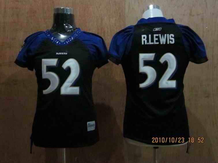 Ravens 52 Lewis black women Jerseys