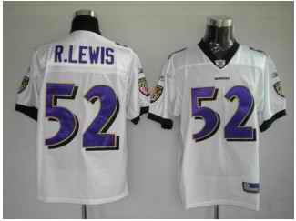 Ravens 52 R.Lewis White Jerseys