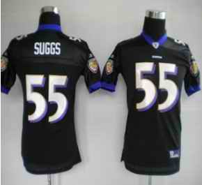 Ravens 55 Suggs black kids Jerseys