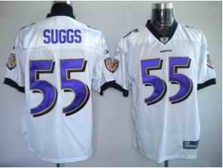 Ravens 55 Terrell Suggs White Jerseys