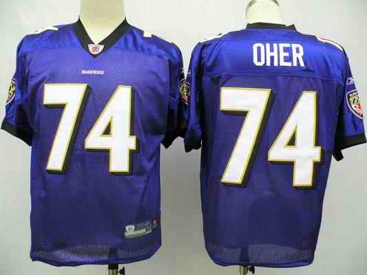 Ravens 74 Michael Oher purple Jerseys