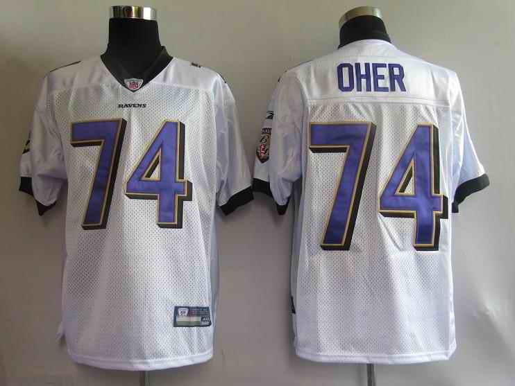 Ravens 74 Michael Oher white Jerseys