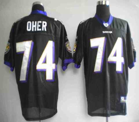 Ravens 74 Oher black Jerseys
