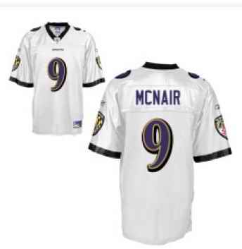 Ravens 9 Steve Mcnair White Jerseys