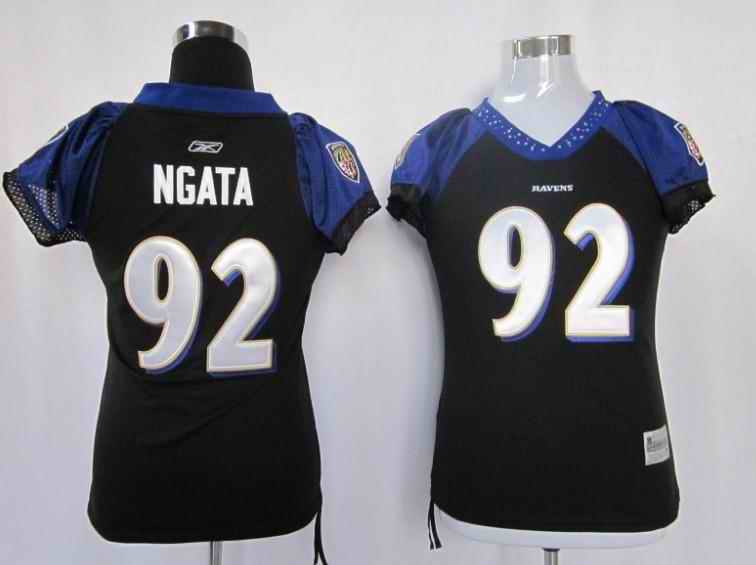 Ravens 92 Ngata black womens Jerseys