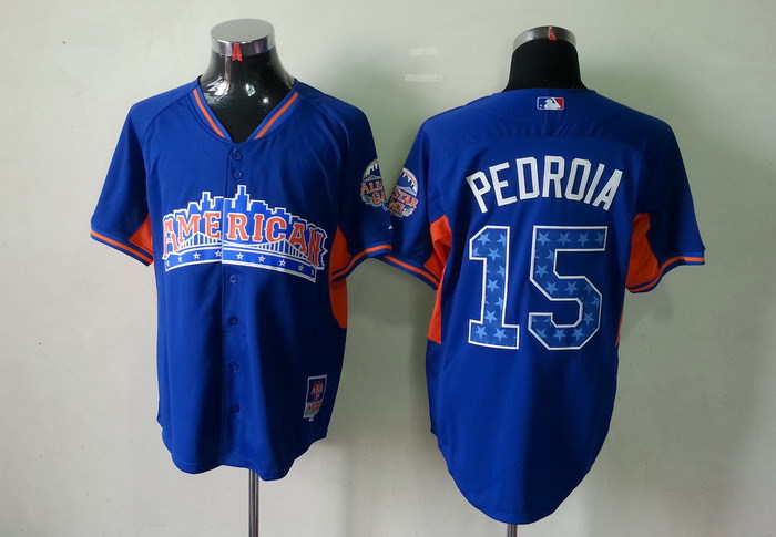 Red Sox 15 Pedroia blue 2013 All Star Jerseys