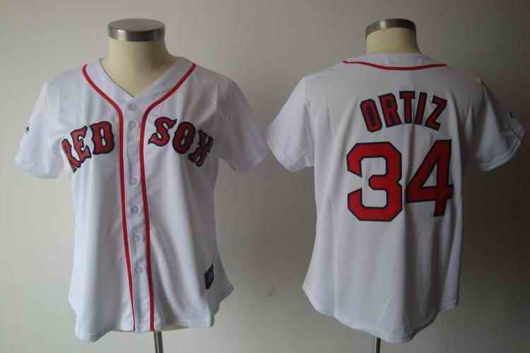 Red Sox 34 Rotiz white red number women Jersey