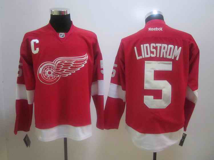 Red Wings 5 LIDSTROM Red jerseys - Click Image to Close