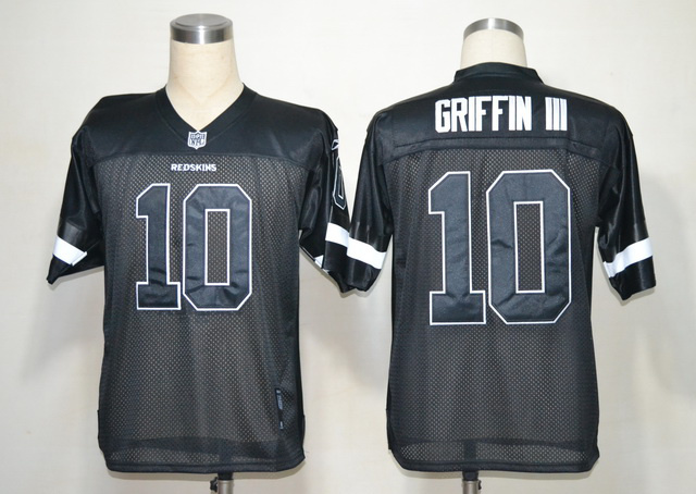Redskins 10 Griffin III Black Jerseys