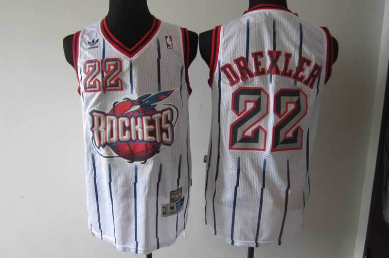 Rockets 22 Drexler White Revolution 30 Jerseys