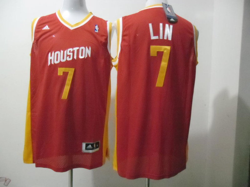 Rockets 7 Lin Red Mesh Jerseys