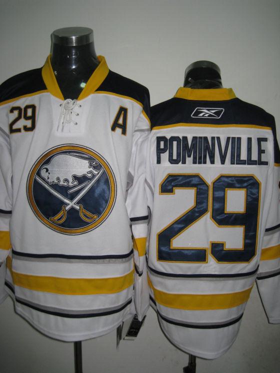 Sabers 29 Pominville white Jerseys