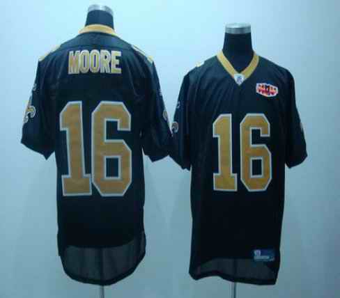 Saints 16 Lance Moore black Jerseys
