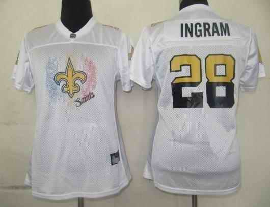 Saints 28 Ingram white 2011 fem fan women Jerseys