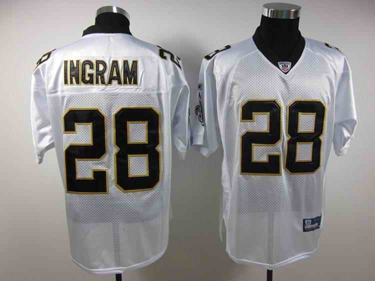 Saints 28 Ingram white Jerseys
