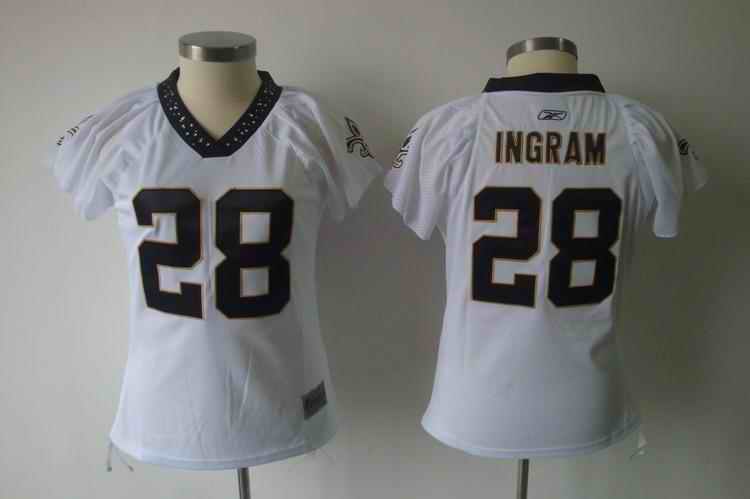 Saints 28 Ingram white women Jerseys