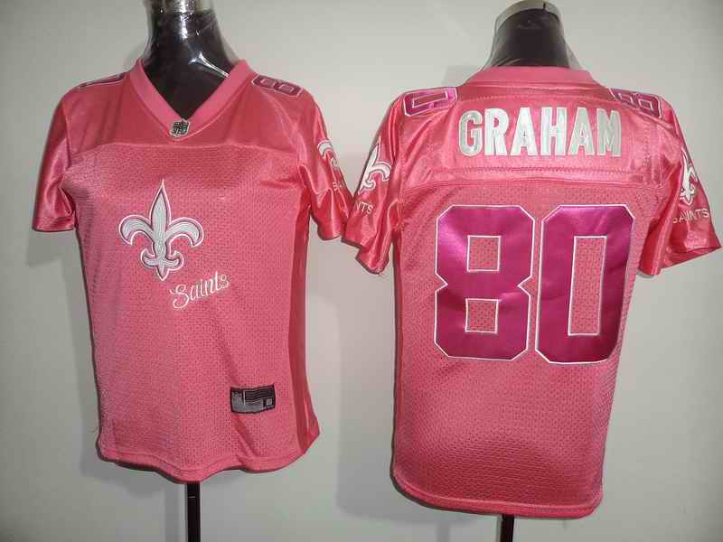 Saints 80 GRAHAM pink women jerseys