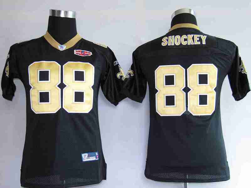 Saints 88 Shockey Black 2010 Super Bowl Women Jerseys