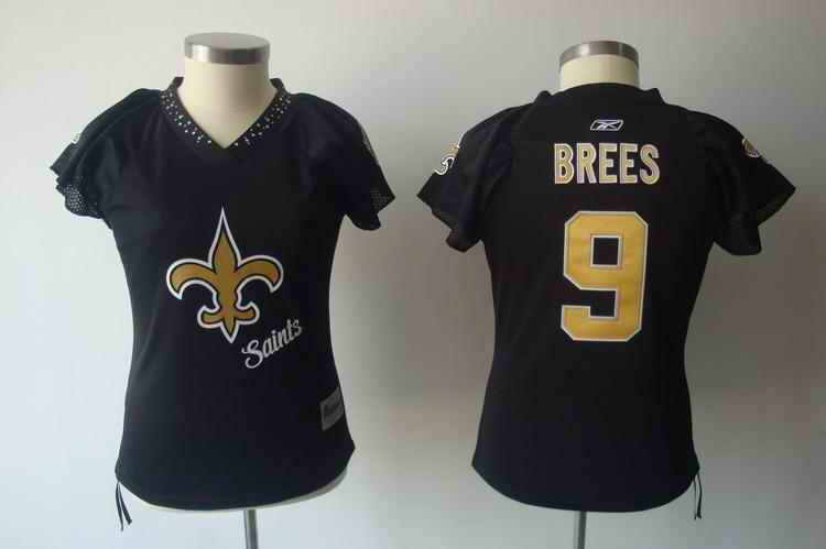 Saints 9 Brees black field flirt women Jerseys