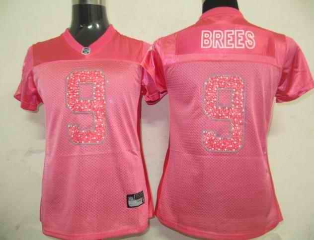 Saints 9 Brees pink new women Jerseys
