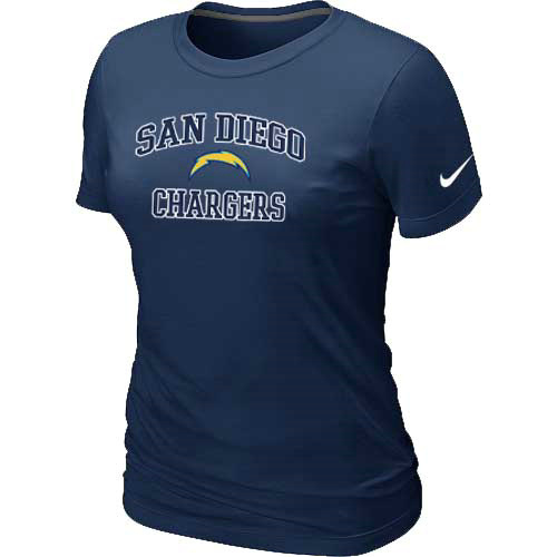 San Diego Charger Women's Heart & Soul D.Blue T-Shirt - Click Image to Close